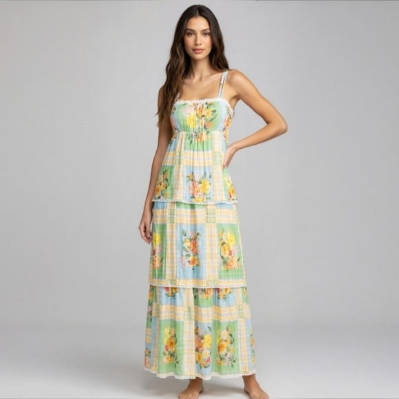 Show Me Your MuMu Dresses & Skirts - Show Me Your Mumu Peyton Maxi Dress Country Bouquet Floral Patchwork & Lace 2XL